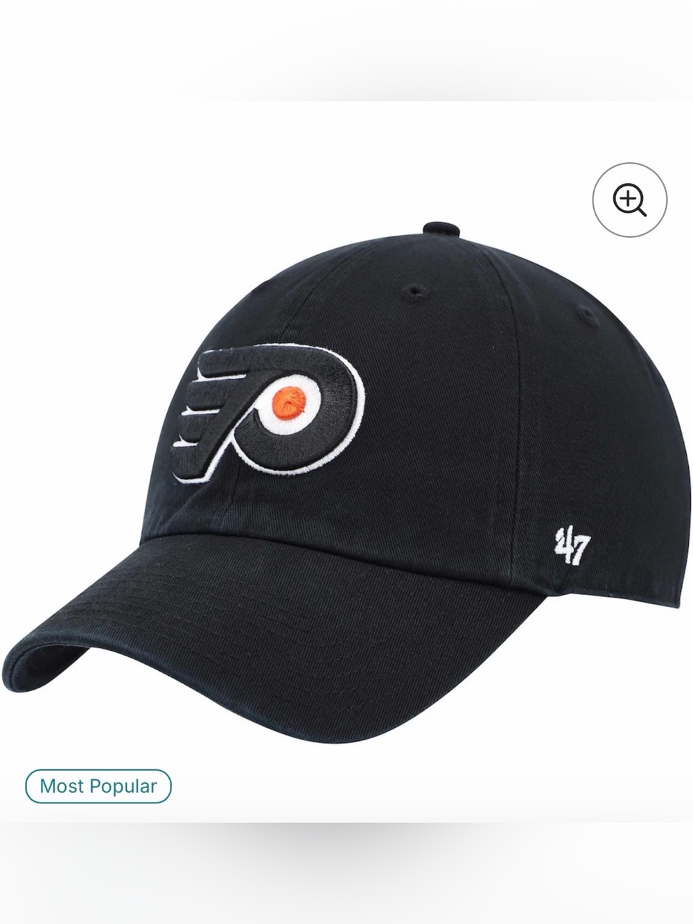 Philadelphia Flyers Black Relaxed Baseball Cap by '47 size Small
